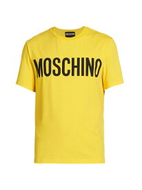 【送料無料】 モスキーノ メンズ Tシャツ トップス Institutional Logo Crewneck T-Shirt yellow