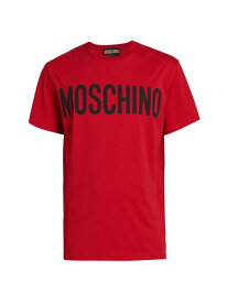 【送料無料】 モスキーノ メンズ Tシャツ トップス Institutional Logo Crewneck T-Shirt red