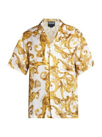 【送料無料】 ヴェルサーチ メンズ シャツ トップス Baroque Print Short-Sleeve Shirt white gold