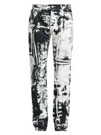 【送料無料】 アレキサンダー・マックイーン メンズ デニムパンツ ジーンズ ボトムス Abstract Five-Pocket Jeans white black