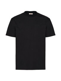【送料無料】 ヴァレンティノ メンズ Tシャツ トップス Cotton T-Shirt With Topstitched V Detail black