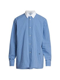 【送料無料】 ロエベ メンズ シャツ トップス Striped Cotton Shirt stone blue