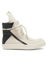 【送料無料】 リックオウエンス メンズ スニーカー シューズ Geobasket Suede High-Top Sneakers milk black