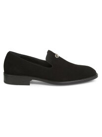 【送料無料】 ジュゼッペザノッティ メンズ スリッポン・ローファー シューズ Imrham Logo-Detailed Suede Loafers nero