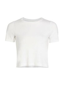 【送料無料】 ラジャンス レディース Tシャツ トップス Donna Cotton Crop T-Shirt white