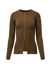 【送料無料】 ウィ ウォー ワット レディース シャツ トップス Fly Away Knit Long-Sleeve Top kangaroo brown