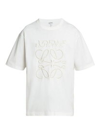 【送料無料】 ロエベ メンズ Tシャツ トップス Logo Loose-Fit T-Shirt off white