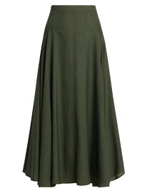 【送料無料】 ロロピアーナ レディース スカート ボトムス Flavia Breeze Wool A-Line Midi-Skirt sencha green