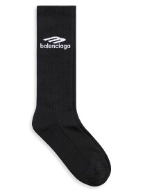 【送料無料】 バレンシアガ メンズ 靴下 アンダーウェア Skiwear - 3B Sports Icon Ski Socks black white