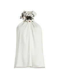 【送料無料】 ウンガロ レディース シャツ ブラウス トップス Lili Floral-Sequined Stretch Silk-Blend Sleeveless Blouse ivory