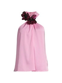 【送料無料】 ウンガロ レディース シャツ ブラウス トップス Lili Floral-Sequined Stretch Silk-Blend Sleeveless Blouse pastel pink
