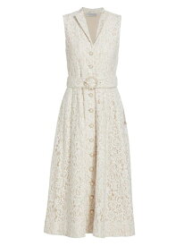 【送料無料】 エリータハリ レディース ワンピース トップス Hailee Belted Lace Midi-Dress ivory lace