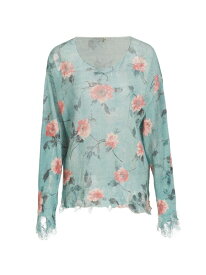 【送料無料】 アールサーティーン レディース ニット・セーター アウター Floral Distressed Linen Boyfriend Sweater blue floral