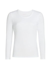 【送料無料】 パピネール レディース ナイトウェア アンダーウェア Milla Long-Sleeve Stretch Cotton Top white