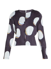 【送料無料】 プリーツ プリーズ イッセイ ミヤケ レディース ニット・セーター カーディガン アウター Bean Dots Pleated Cardigan white