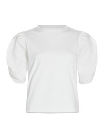 【送料無料】 フレーム レディース Tシャツ トップス Cotton Puff-Sleeve T-Shirt white