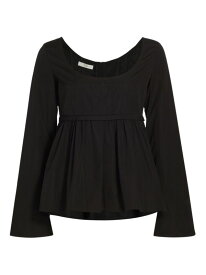 【送料無料】 コー レディース シャツ トップス Long-Sleeve Cotton Corset Top black