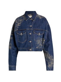 【送料無料】 イザベル マラン レディース ジャケット・ブルゾン アウター Isleya Embroidered Denim Jacket blue