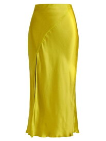 【送料無料】 エーティーエム レディース スカート ボトムス Silk Charmeuse Midi-Skirt chartreuse yellow