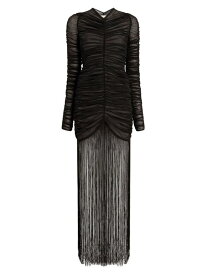 【送料無料】 カイト レディース ワンピース トップス Guisa Ruched Silk Fringe Dress black