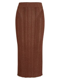 【送料無料】 ボス レディース スカート ボトムス Knitted Pencil Skirt with Ribbed Structure dark brown