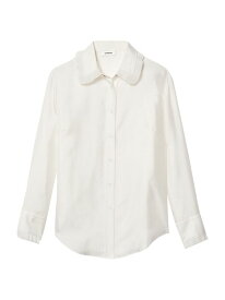 【送料無料】 サンドロ レディース シャツ トップス Silk Shirt with Pleated Trim natural