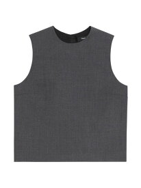 【送料無料】 セオリー レディース タンクトップ トップス Boxy Sleeveless Shell Top charcoal melange