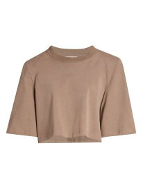 【送料無料】 イザベル マラン レディース Tシャツ トップス Zaely Cropped Cotton T-Shirt khaki