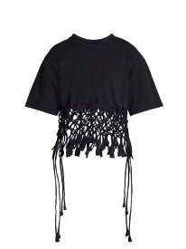 【送料無料】 イザベル マラン レディース Tシャツ トップス Texana Crochet Cotton T-Shirt black