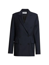 【送料無料】 ロエベ レディース ジャケット・ブルゾン アウター Wool-Blend Double-Breasted Jacket midnight blue