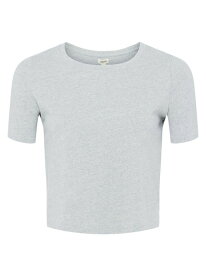 【送料無料】 ラジャンス レディース Tシャツ トップス Donna Cropped T-Shirt heather grey
