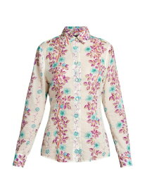 【送料無料】 エトロ レディース シャツ トップス Floral Vine Cotton Shirt print floral white