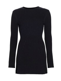 【送料無料】 ルルスタジオ レディース ワンピース トップス Cotton-Blend Rib-Knit Minidress black