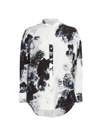 【送料無料】 アレキサンダー・マックイーン レディース シャツ トップス Chiaroscuro Cocoon-Sleeve Silk Shirt ink