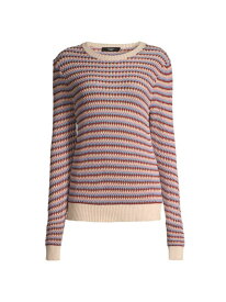 【送料無料】 ウィークエンド マックスマーラ レディース ニット・セーター アウター Revere Striped Cotton-Blend Sweater sand pinstripes