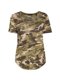 【送料無料】 エーティーエム レディース Tシャツ トップス Cotton Camouflage Slub-Knit T-Shirt classic camo
