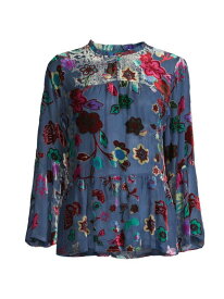 【送料無料】 ジョニーワズ レディース シャツ ブラウス トップス Flower Burnout Velvet Blouse multi