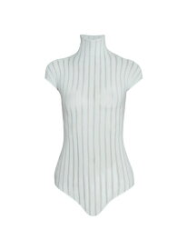 【送料無料】 アライア レディース Tシャツ トップス Stripe T-Shirt Bodysuit menthe