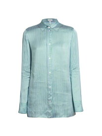 【送料無料】 ロエベ レディース シャツ トップス Striped Illusion Collar Shirt green blue white