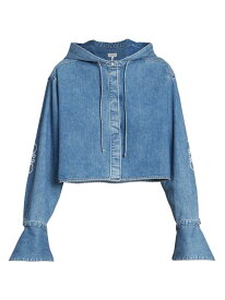 【送料無料】 ロエベ レディース シャツ トップス Denim Hooded Anagram Shirt jeans blue