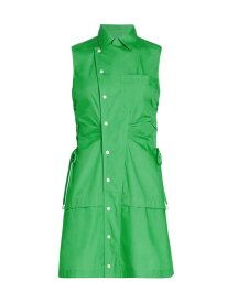 【送料無料】 デレクラムテンクロスバイ レディース ワンピース トップス Serena Lace-Up Mini Shirtdress green clover