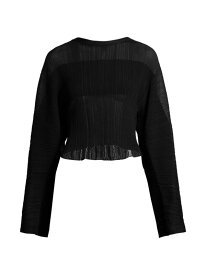 【送料無料】 ステラマッカートニー レディース ニット・セーター アウター Plisse Knit Cropped Sweater black