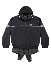 【送料無料】 バレンシアガ メンズ ジャケット・ブルゾン アウター 3B Sports Icon Layered Tracksuit Jacket black