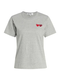 【送料無料】 コム・デ・ギャルソン レディース Tシャツ トップス Double Heart T-Shirt grey