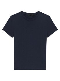 【送料無料】 セオリー レディース Tシャツ トップス Short Sleeve Cotton T-Shirt nocturne navy