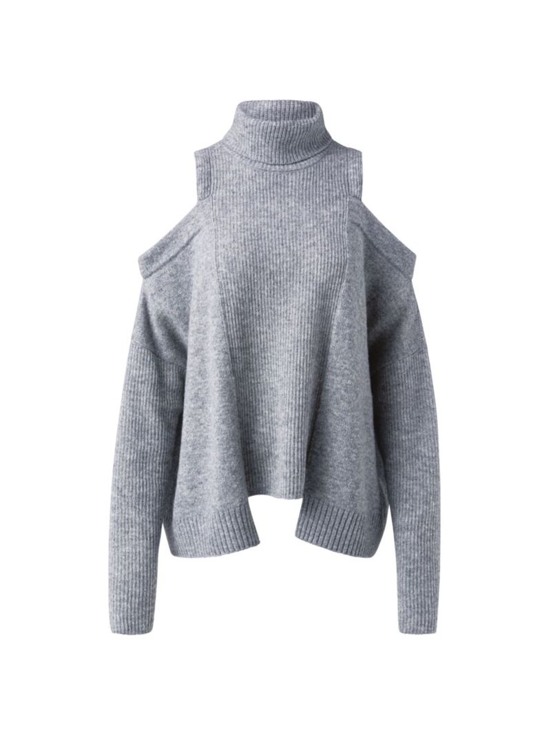 贈物 アクリス レディース ニット・セーター アウター Oversized Cold-Shoulder Sweater smoke