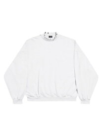 【送料無料】 バレンシアガ メンズ パーカー・スウェット アウター Pierced Round Oversized Sweatshirt white