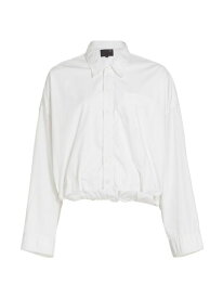 【送料無料】 アールサーティーン レディース シャツ トップス Gathered Hem Tailored Shirt white