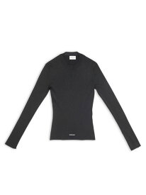 【送料無料】 バレンシアガ レディース Tシャツ トップス Long Sleeve Crewneck black