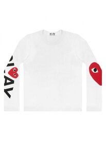 【送料無料】 コム・デ・ギャルソン レディース Tシャツ トップス Play Logo Long-Sleeve T-Shirt white